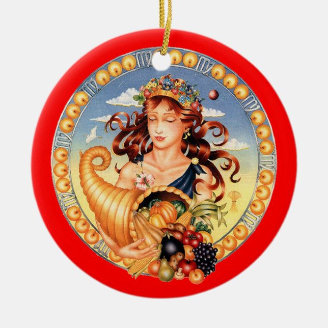 Zodiac Virgo - Customise it! Ceramic Tree Decoration (Front)