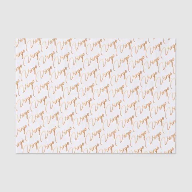 Zodiac "Virgo" Gold Script Tissue Paper (Front)