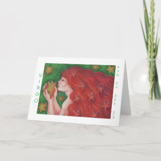 Zodiac Virgo 'Happy Birthday' white border card