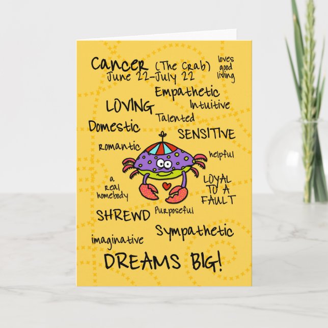 zodiac word cards - cancer (Front)