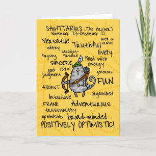 zodiac word cards - sagittarius