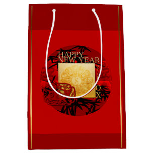 Zodiac Yin Yang Bamboo Chinese Ox Year 2021 MGB Medium Gift Bag
