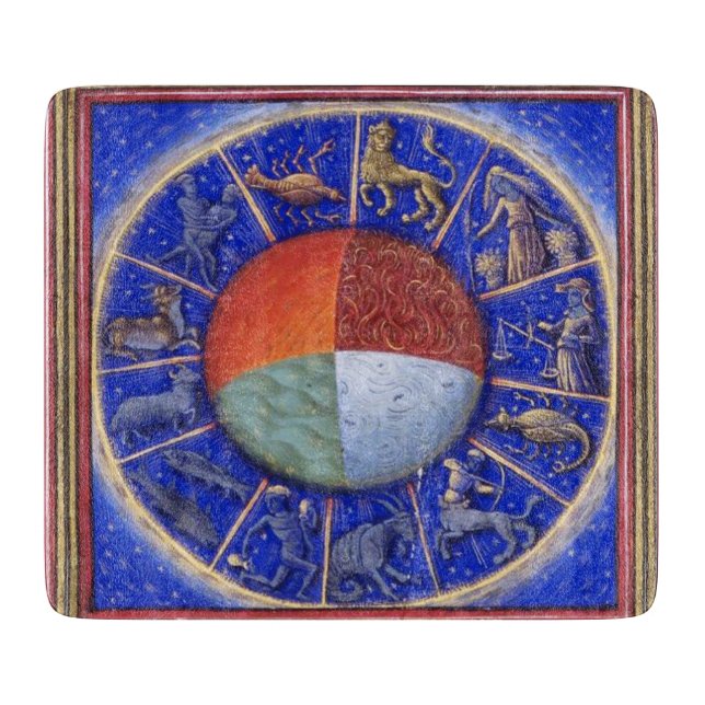 ZODIACAL SIGNS WITH FOUR ELEMENTS CUTTING BOARD (Front)