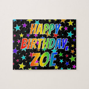 "ZOE" First Name, Fun "HAPPY BIRTHDAY" Jigsaw Puzzle