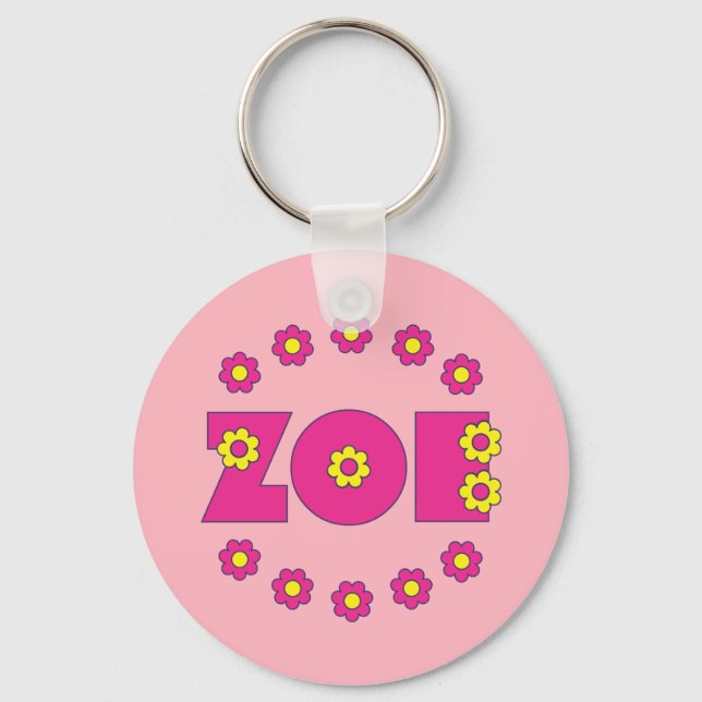 Zoe Flores Pink Key Ring (Front)