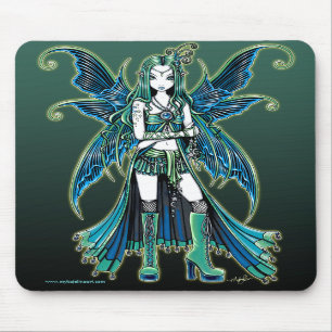 "Zoe" Green Celetial Star Fairy Art Mousepad