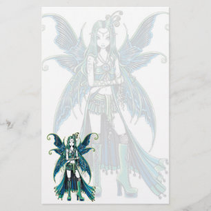 "Zoe" Green Celetial Star Fairy Art Stationery