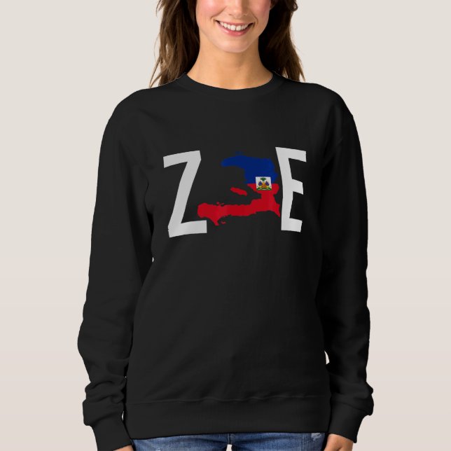 Zoe Life Lips Haitian Pride Perfect Haiti Flag Day Sweatshirt (Front)