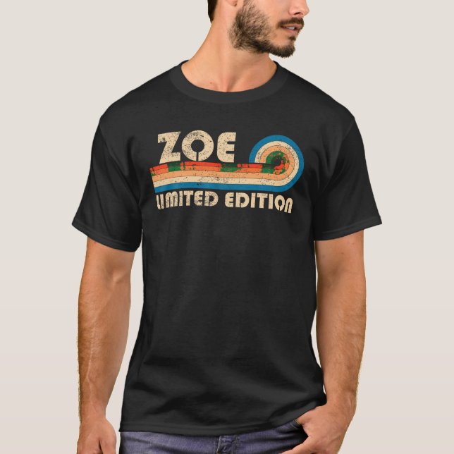 ZOE Name Personalised Funny Retro Vintage Birthday T-Shirt (Front)