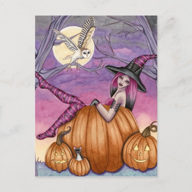 Zoe - Pumpkin Witch Postcard (Front)