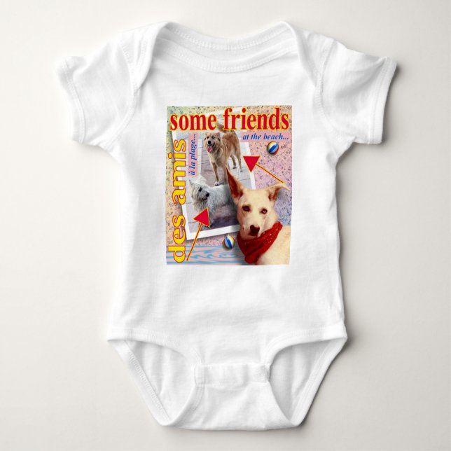 ZoeSPEAK - some friends at the beach... Baby Bodysuit (Front)