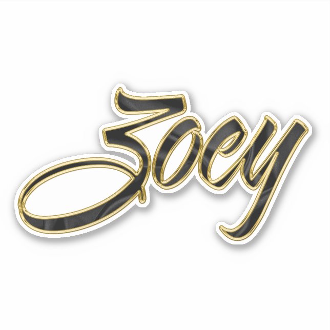 Zoey black gold lettering sticker (Front)