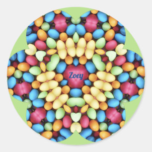 ZOEY ~ EASTER EGGS MULTICOLORED ~ CLASSIC ROUND STICKER