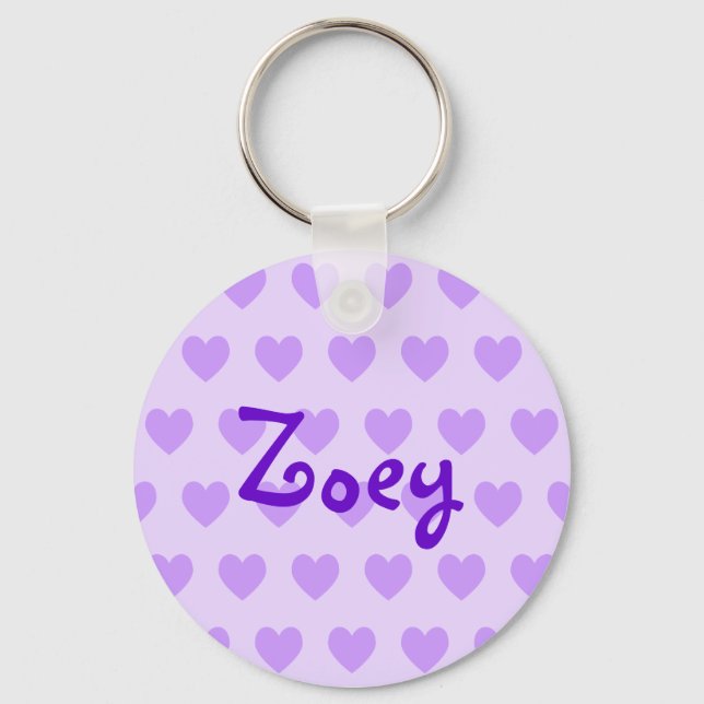 Zoey in Purple Key Ring (Front)