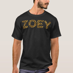 ZOEY Leopard Print Funny Personalised Name Birthda T-Shirt