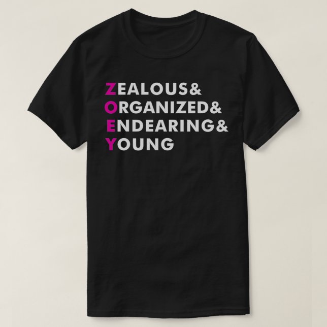 Zoey Name  Personalised Gift  T-Shirt (Design Front)