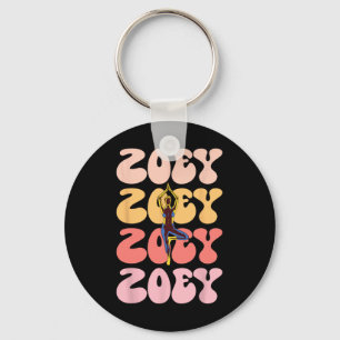 Zoey Retro Name Yoga Hobby Key Ring