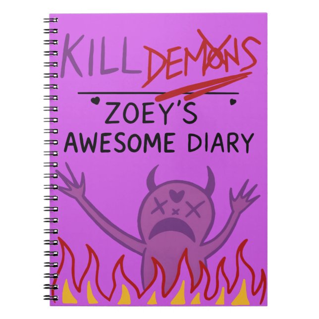 Zoey’s Awesome Diary – Funny Purple Demon Notebook (Front)