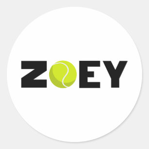 Zoey Tennis Classic Round Sticker