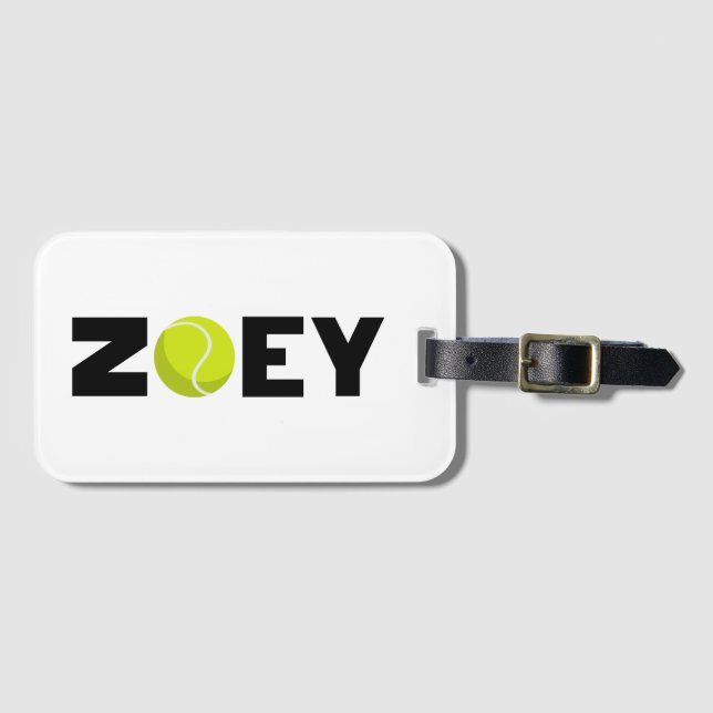 Zoey Tennis Luggage Tag (Front Horizontal)