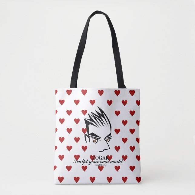 Zogak hearts print tote bag (Front)