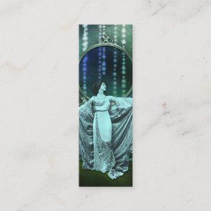 Zohara: Art Deco Woman in Aqua & Green Mini Business Card