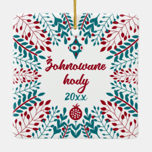 Žohnowane hody, Upper Sorbian Christmas Greeting Ceramic Ornament