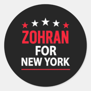 Zohran for New York – Bold Political Support Classic Round Sticker