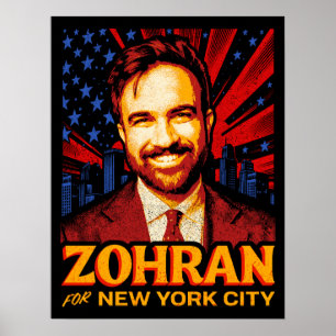 Zohran Mamdani for New York Mayor 2025 election Poster