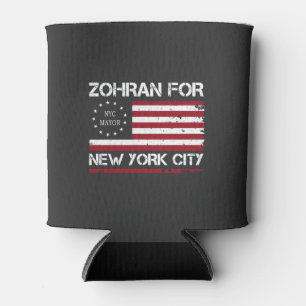 Zohran Mamdani for NYC Mayor with US Flag Can Cooler