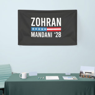 Zohran Mamdani NYC Mayor Candidate USA Flag Banner