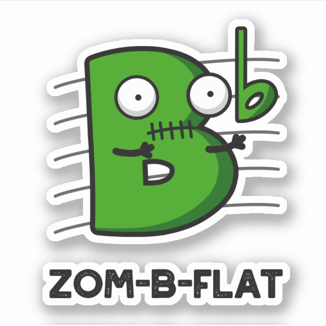 Zom-B-Flat Funny Halloween Zombie Music Pun  (Front)