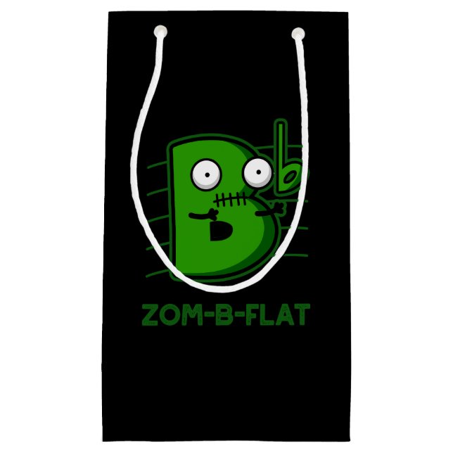 Zom-B-Flat Funny Zombie Music Pun Dark BG Small Gift Bag (Front)