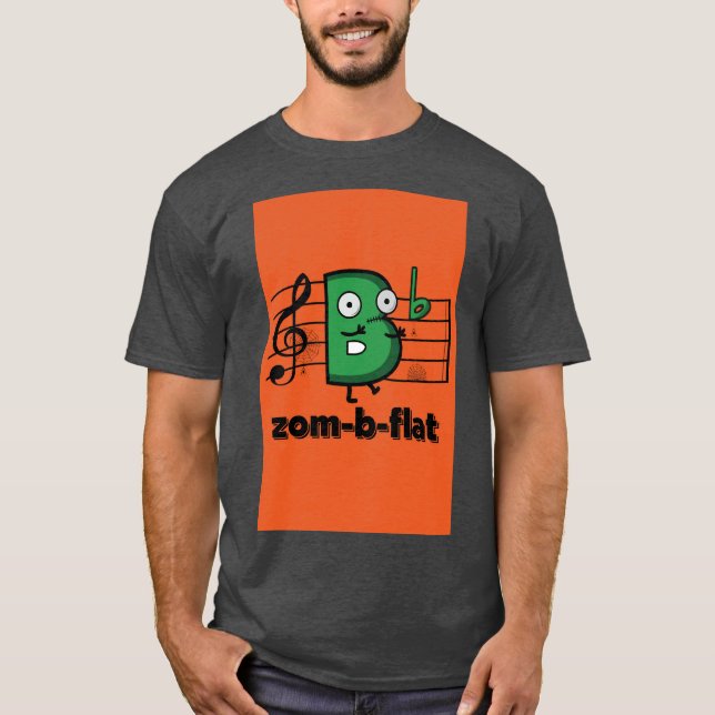 Zom-B-flat Halloween T-shirt (Front)