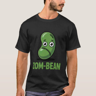 Zom Bean Funny Zombie Food Pun Cute Halloween Joke T-Shirt