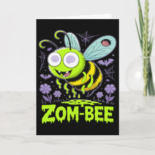 Zom-bee Cute Zombie Bee Funny Halloween Tee Card
