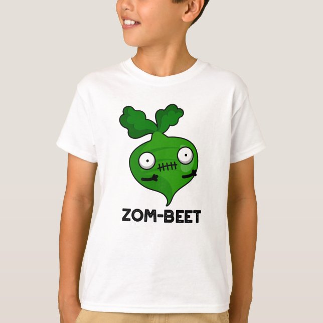Zom-beet Funny Halloween Zombie Beet Pun T-Shirt (Front)