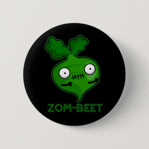 Zom-beet Funny Zombie Beet Pun Dark BG 6 Cm Round Badge