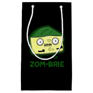 Zom-brie Funny Zombie Pun Dark BG Small Gift Bag