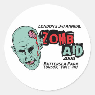 Zomb Aid Zombies Classic Round Sticker