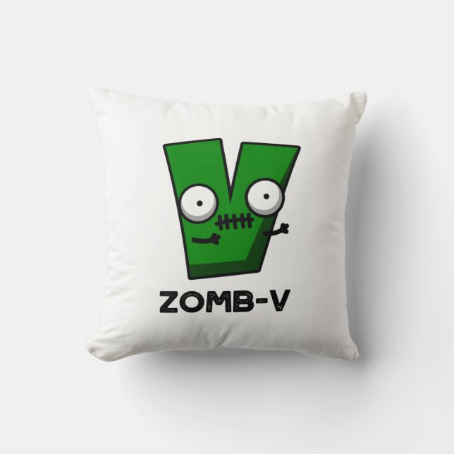 Zomb-V Funny Halloween Zombie Alphabet V Pun  Cushion (Front)