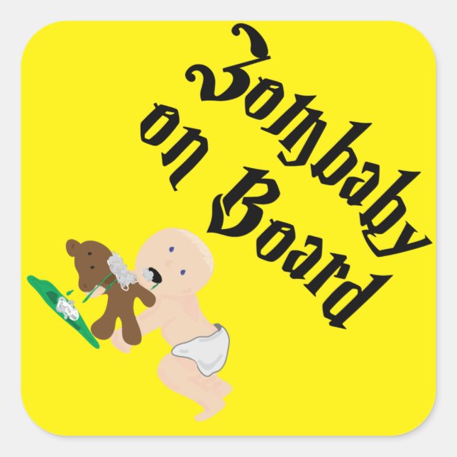 Zombaby on Board Square Sticker (Front)