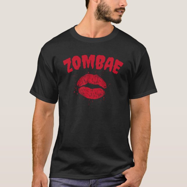 Zombae Bae Zombie  Horror Halloween Graphic T-Shirt (Front)