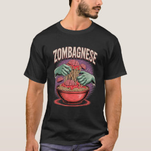 Zombagnese Halloween Pasta Meme Creepy Food Horror T-Shirt