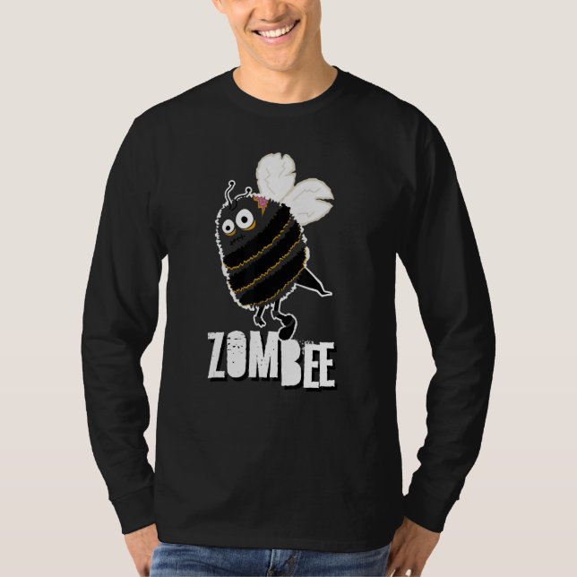 Zombee Bee Zombie Halloween Bumblebee Yellow Spook T-Shirt (Front)