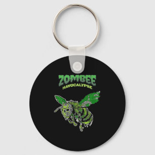 Zombee Havocalypse Spooky Funny Halloween Bee W_ho Key Ring