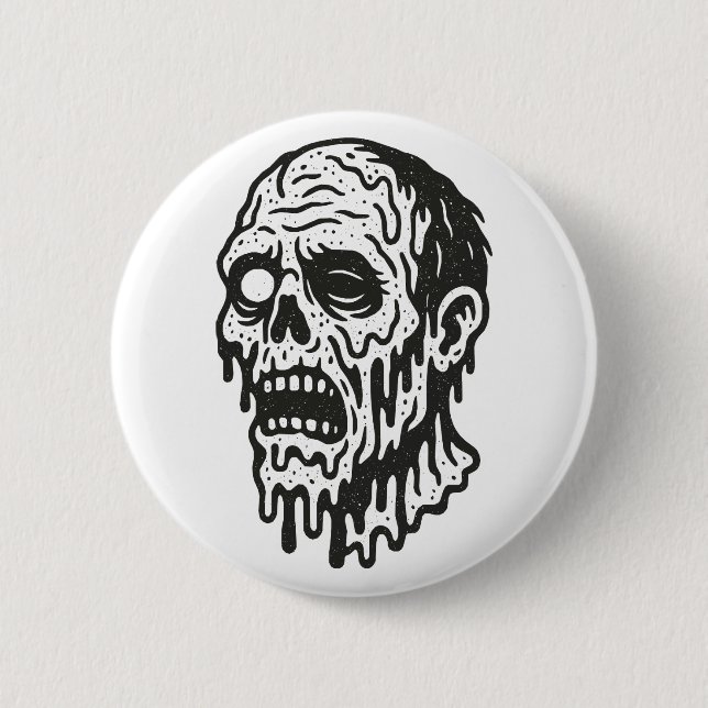 Zombie 6 Cm Round Badge (Front)