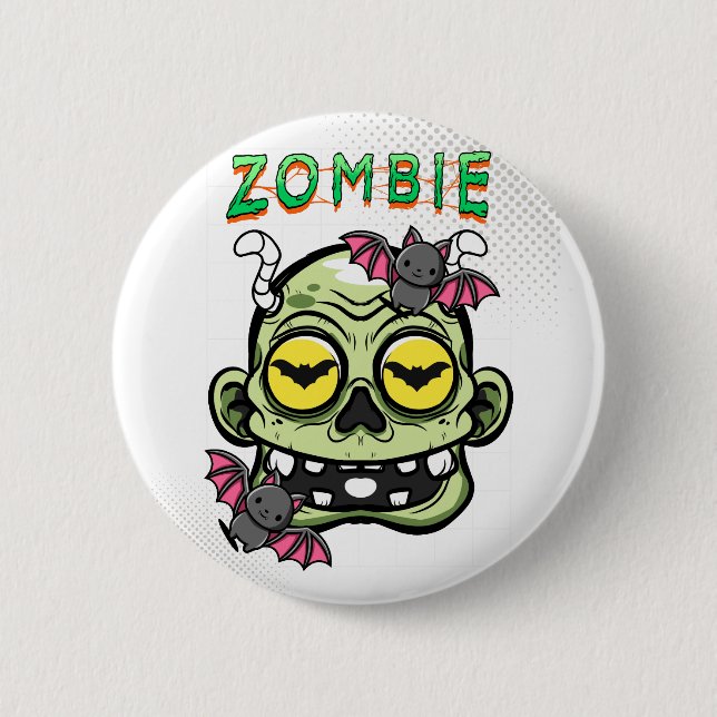 Zombie 6 Cm Round Badge (Front)