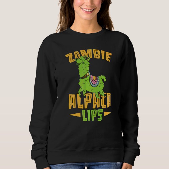 Zombie Alpacalips Llama Alpaca Whisperer Sweatshirt (Front)