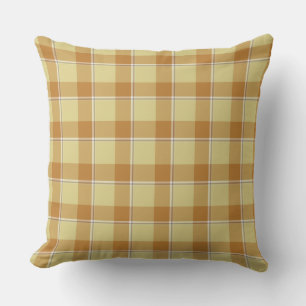 Zombie and Copper Plaid Tan Beige Cushion